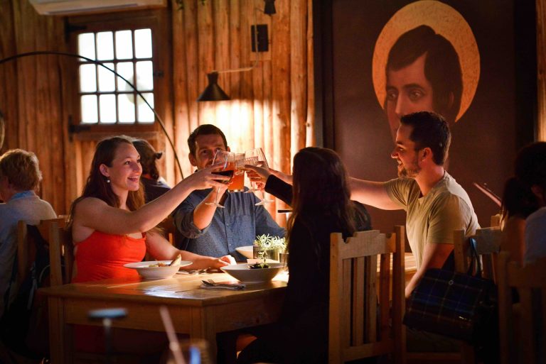 Diners raising drinks inside The Bothy at The North Star in Louisbourg Diners raising drinks inside The Bothy at The North Star in Louisbourg